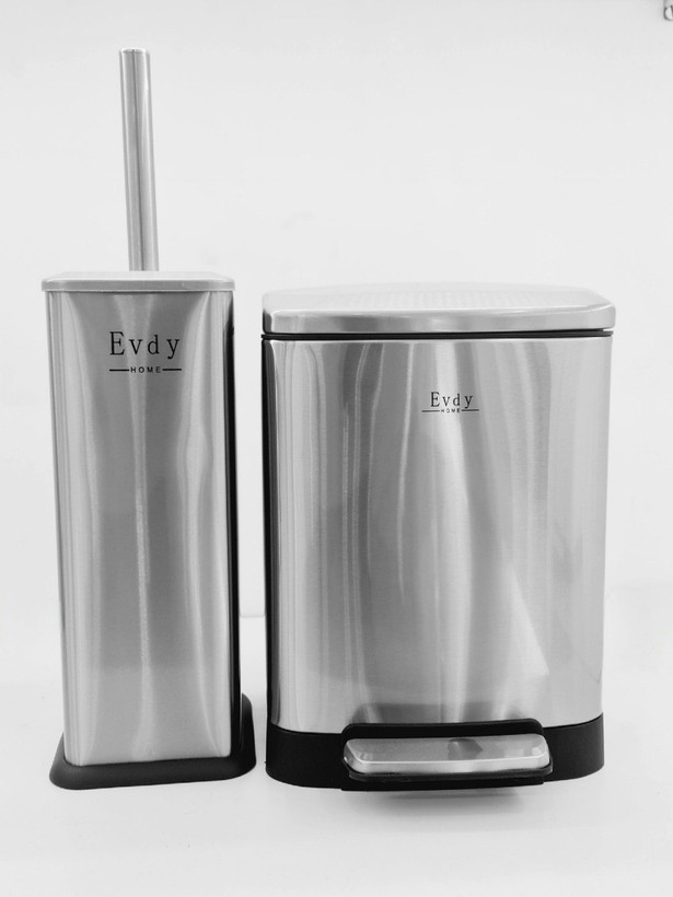سطل وبرس استیل 3لیتر evdy